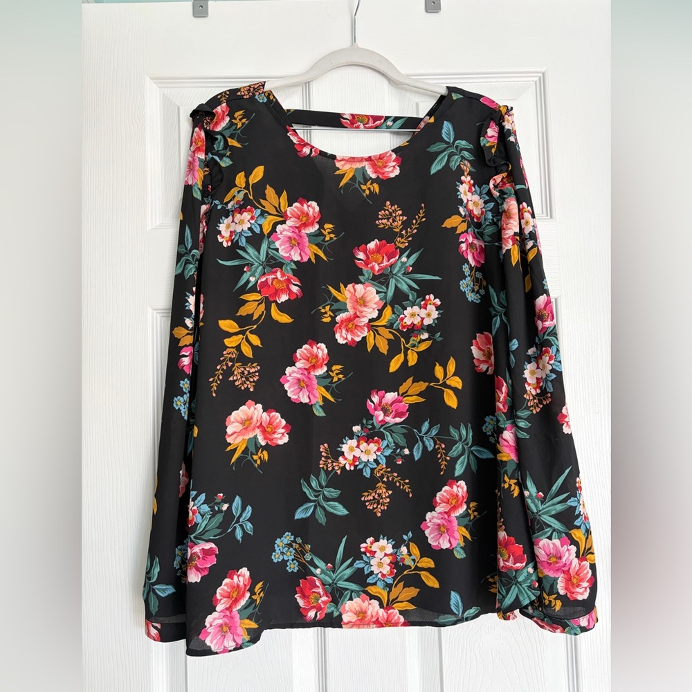 LOFT Floral Long Sleeve Blouse